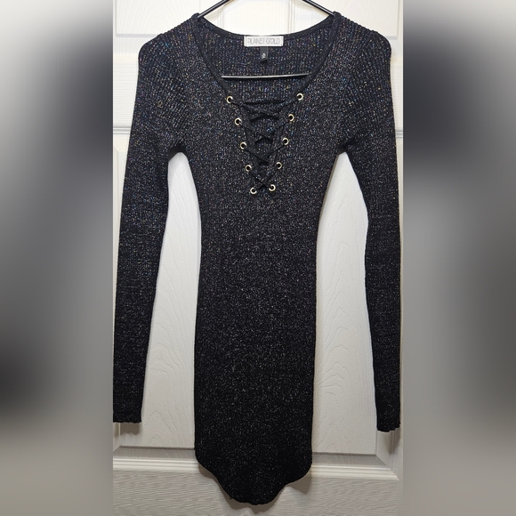 🌺Planet Gold Mini Sweater Dress - Picture 3 of 5